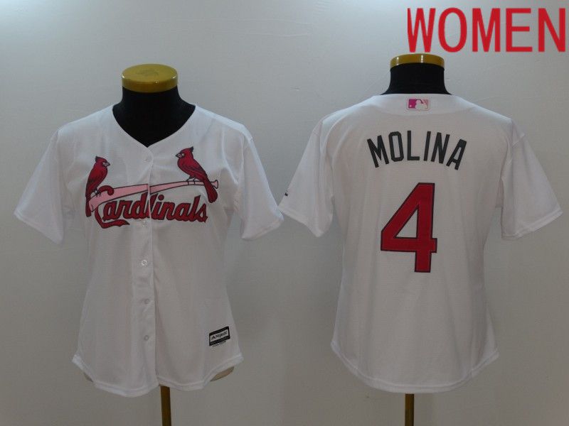 Women St.Louis Cardinals #4 Molina White Mother Edition 2022 MLB Jersey